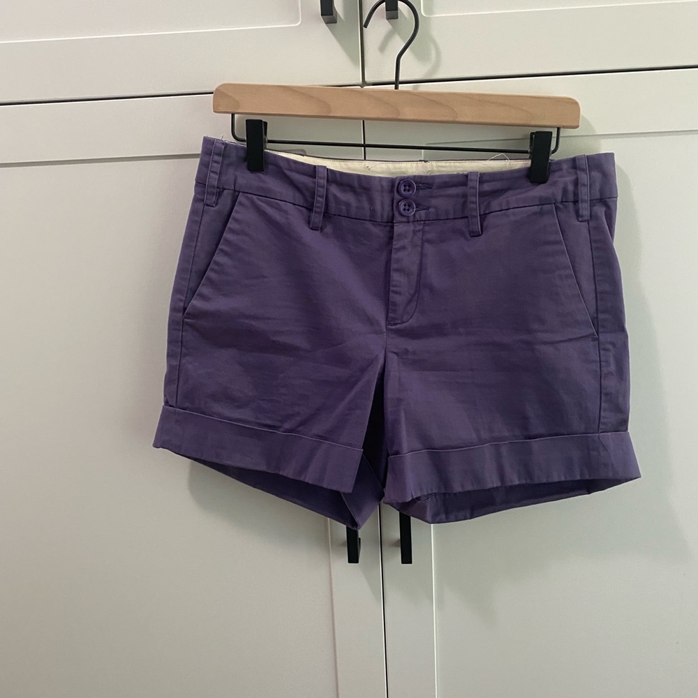 Purple chino shorts